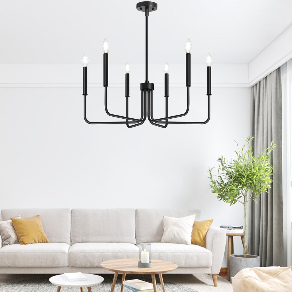 6-Light Black Farmhouse Chandelier
