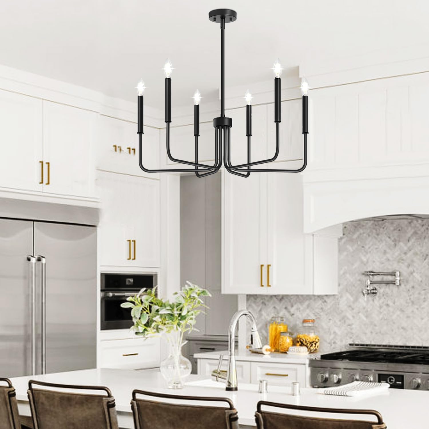 6-Light Black Farmhouse Chandelier