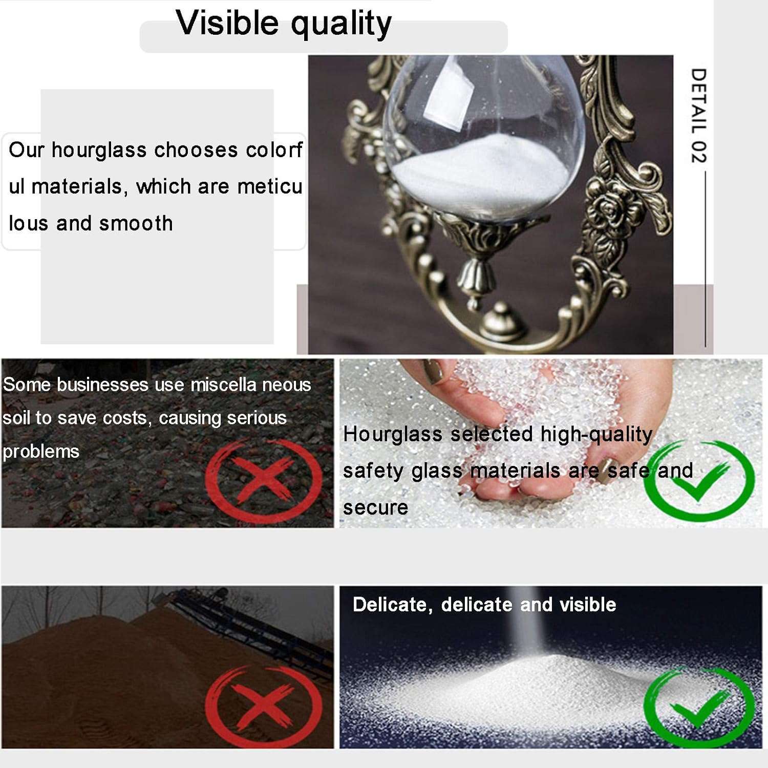 15-Minute Golden Embossed Hourglass Timer